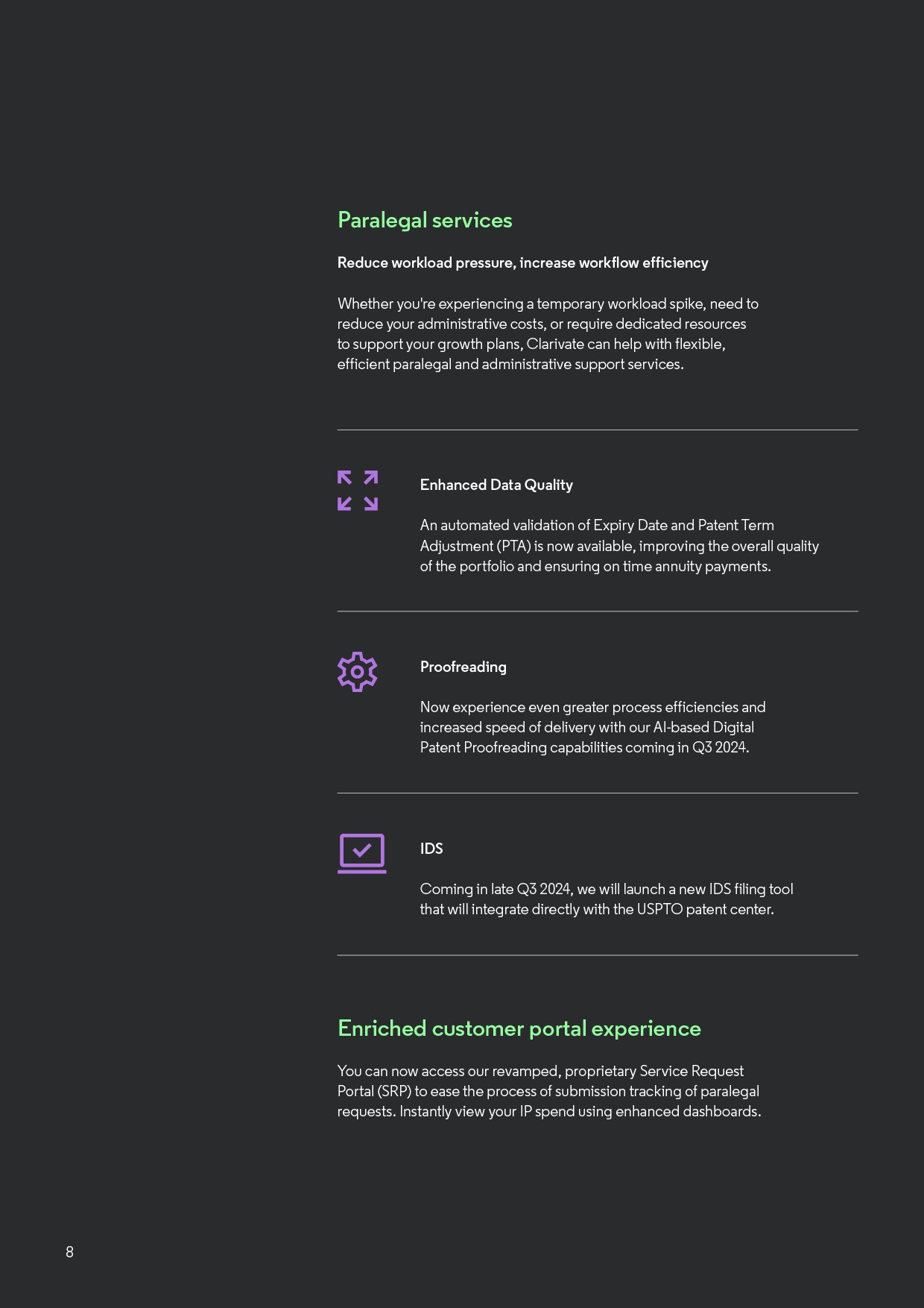 Clarivate Brochure - Inside Page